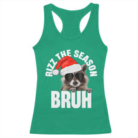 Funny Rizz Christmas Raccoon Racerback Tank Top Rizz The Season Bruh Santa Hat