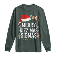 Funny Santa Rizz Christmas Long Sleeve Shirt Merry Rizzmas Sigmas