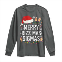 Funny Santa Rizz Christmas Long Sleeve Shirt Merry Rizzmas Sigmas