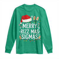 Funny Santa Rizz Christmas Long Sleeve Shirt Merry Rizzmas Sigmas