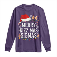 Funny Santa Rizz Christmas Long Sleeve Shirt Merry Rizzmas Sigmas