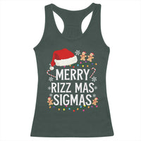 Funny Santa Rizz Christmas Racerback Tank Top Merry Rizzmas Sigmas