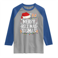 Funny Santa Rizz Christmas Raglan Shirt Merry Rizzmas Sigmas