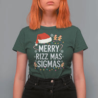 Funny Santa Rizz Christmas T Shirt For Women Merry Rizzmas Sigmas - Wonder Print Shop