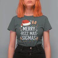 Funny Santa Rizz Christmas T Shirt For Women Merry Rizzmas Sigmas - Wonder Print Shop