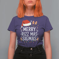 Funny Santa Rizz Christmas T Shirt For Women Merry Rizzmas Sigmas - Wonder Print Shop