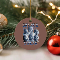 Funny Tuff Baby Meme Ceramic Ornament Say You Swear Viral AI Niche Baby Holding Back Laugh - Wonder Print Shop