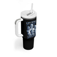 Funny Tuff Baby Meme Tumbler With Handle Say You Swear Viral AI Niche Baby Holding Back Laugh - Wonder Print Shop