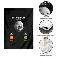 Funny Tuff Baby Meme Garden Flag Tell ‘Em Son AI Niche Baby Motion Holding Laugh - Wonder Print Shop