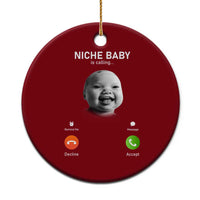Funny Tuff Baby Meme Ceramic Ornament Tell ‘Em Son AI Niche Baby Motion Holding Laugh - Wonder Print Shop
