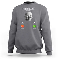 Funny Tuff Baby Meme Sweatshirt Tell ‘Em Son AI Niche Baby Motion Holding Laugh - Wonder Print Shop