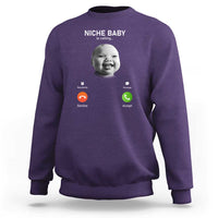 Funny Tuff Baby Meme Sweatshirt Tell ‘Em Son AI Niche Baby Motion Holding Laugh - Wonder Print Shop