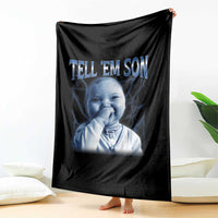 Funny Giggling Niche Baby Is Calling Throw Blanket Tuff Baby AI Laughing Gen Alpha Meme - Wonder Print Shop