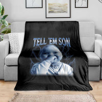 Funny Giggling Niche Baby Is Calling Throw Blanket Tuff Baby AI Laughing Gen Alpha Meme - Wonder Print Shop