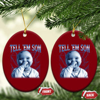 Funny Giggling Niche Baby Is Calling Ceramic Ornament Tuff Baby AI Laughing Gen Alpha Meme - Wonder Print Shop