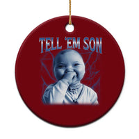 Funny Giggling Niche Baby Is Calling Ceramic Ornament Tuff Baby AI Laughing Gen Alpha Meme - Wonder Print Shop