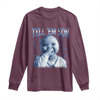 Funny Giggling Niche Baby Is Calling Long Sleeve Shirt Tuff Baby AI Laughing Gen Alpha Meme - Wonder Print Shop