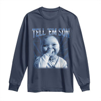Funny Giggling Niche Baby Is Calling Long Sleeve Shirt Tuff Baby AI Laughing Gen Alpha Meme - Wonder Print Shop