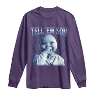 Funny Giggling Niche Baby Is Calling Long Sleeve Shirt Tuff Baby AI Laughing Gen Alpha Meme - Wonder Print Shop