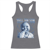 Funny Giggling Niche Baby Is Calling Racerback Tank Top Tuff Baby AI Laughing Gen Alpha Meme - Wonder Print Shop