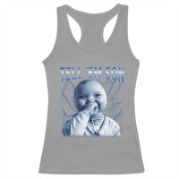 Funny Giggling Niche Baby Is Calling Racerback Tank Top Tuff Baby AI Laughing Gen Alpha Meme - Wonder Print Shop