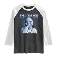 Funny Giggling Niche Baby Is Calling Raglan Shirt Tuff Baby AI Laughing Gen Alpha Meme - Wonder Print Shop
