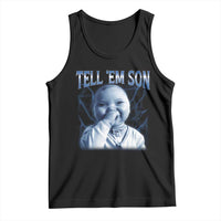 Funny Giggling Niche Baby Is Calling Tank Top Tuff Baby AI Laughing Gen Alpha Meme - Wonder Print Shop