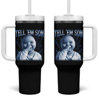 Funny Giggling Niche Baby Is Calling Tumbler With Handle Tuff Baby AI Laughing Gen Alpha Meme - Wonder Print Shop