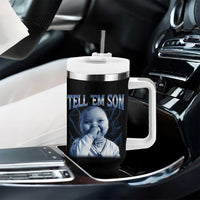 Funny Giggling Niche Baby Is Calling Tumbler With Handle Tuff Baby AI Laughing Gen Alpha Meme - Wonder Print Shop
