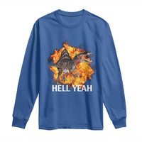 Spinosaurus Racha Explosion Hell Yeah Long Sleeve Shirt Dinosaur Shrieks Meme Funny Prehistoric Fire Blast - Wonder Print Shop