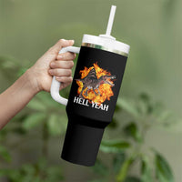 Spinosaurus Racha Explosion Hell Yeah Tumbler With Handle Dinosaur Shrieks Meme Funny Prehistoric Fire Blast - Wonder Print Shop