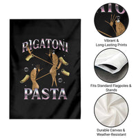 Rigatoni Pasta Lover Marcus The Worm Garden Flag Retro 90s Bootleg Weird Meme Internet Humor - Wonder Print Shop