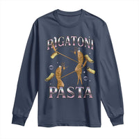 Rigatoni Pasta Lover Marcus The Worm Long Sleeve Shirt Retro 90s Bootleg Weird Meme Internet Humor - Wonder Print Shop