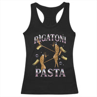 Rigatoni Pasta Lover Marcus The Worm Racerback Tank Top Retro 90s Bootleg Weird Meme Internet Humor - Wonder Print Shop