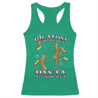 Rigatoni Pasta Lover Marcus The Worm Racerback Tank Top Retro 90s Bootleg Weird Meme Internet Humor - Wonder Print Shop