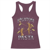 Rigatoni Pasta Lover Marcus The Worm Racerback Tank Top Retro 90s Bootleg Weird Meme Internet Humor - Wonder Print Shop