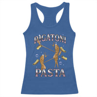 Rigatoni Pasta Lover Marcus The Worm Racerback Tank Top Retro 90s Bootleg Weird Meme Internet Humor - Wonder Print Shop