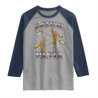 Rigatoni Pasta Lover Marcus The Worm Raglan Shirt Retro 90s Bootleg Weird Meme Internet Humor - Wonder Print Shop