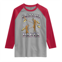 Rigatoni Pasta Lover Marcus The Worm Raglan Shirt Retro 90s Bootleg Weird Meme Internet Humor - Wonder Print Shop