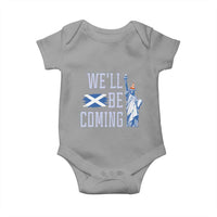 We'll Be Coming Scotland to USA Baby Onesie Scottish Fans Statue of Liberty - Wonder Print Shop