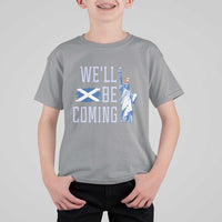 We'll Be Coming Scotland to USA T Shirt For Kid Scottish Fans Statue of Liberty - Wonder Print Shop