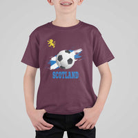 Scotland Soccer Flag T Shirt For Kid Scottish Football Fans Pride - Wonder Print Shop