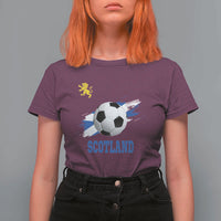 Scotland Soccer Flag T Shirt For Women Scottish Football Fans Pride - Wonder Print Shop