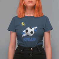 Scotland Soccer Flag T Shirt For Women Scottish Football Fans Pride - Wonder Print Shop