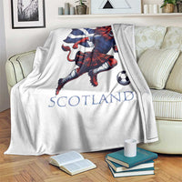 Scottish Lion Football Throw Blanket Brave Lion in Kilt with Flag Cape Pride - Wonder Print Shop