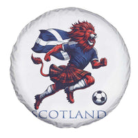 Scottish Lion Football Spare Tire Cover Brave Lion in Kilt with Flag Cape Pride - Wonder Print Shop