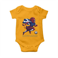 Scottish Lion Football Baby Onesie Brave Lion in Kilt with Flag Cape Pride - Wonder Print Shop