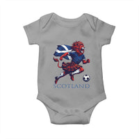 Scottish Lion Football Baby Onesie Brave Lion in Kilt with Flag Cape Pride - Wonder Print Shop