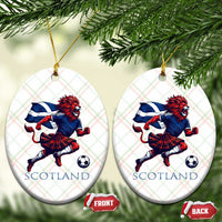 Scottish Lion Football Ceramic Ornament Brave Lion in Kilt with Flag Cape Pride - Wonder Print Shop