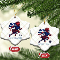 Scottish Lion Football Ceramic Ornament Brave Lion in Kilt with Flag Cape Pride - Wonder Print Shop